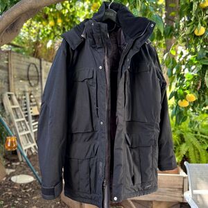 Fjallraven Yupik Black Winter Hoodie Parka Coat Jacket Size XL Ends Below Butt